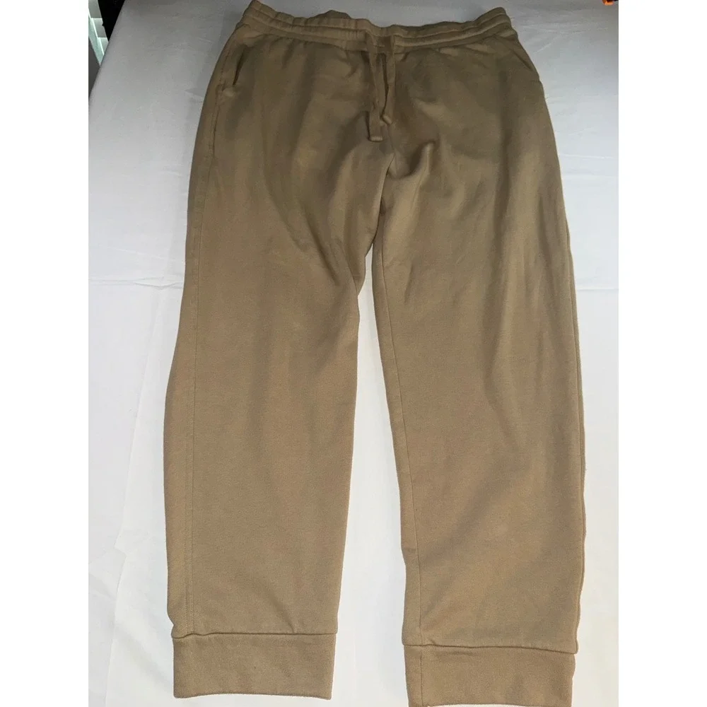 32 Degrees Heat Mens Joggers XL Tan Khaki Fleece Lined Sweatpants Zip Pocket